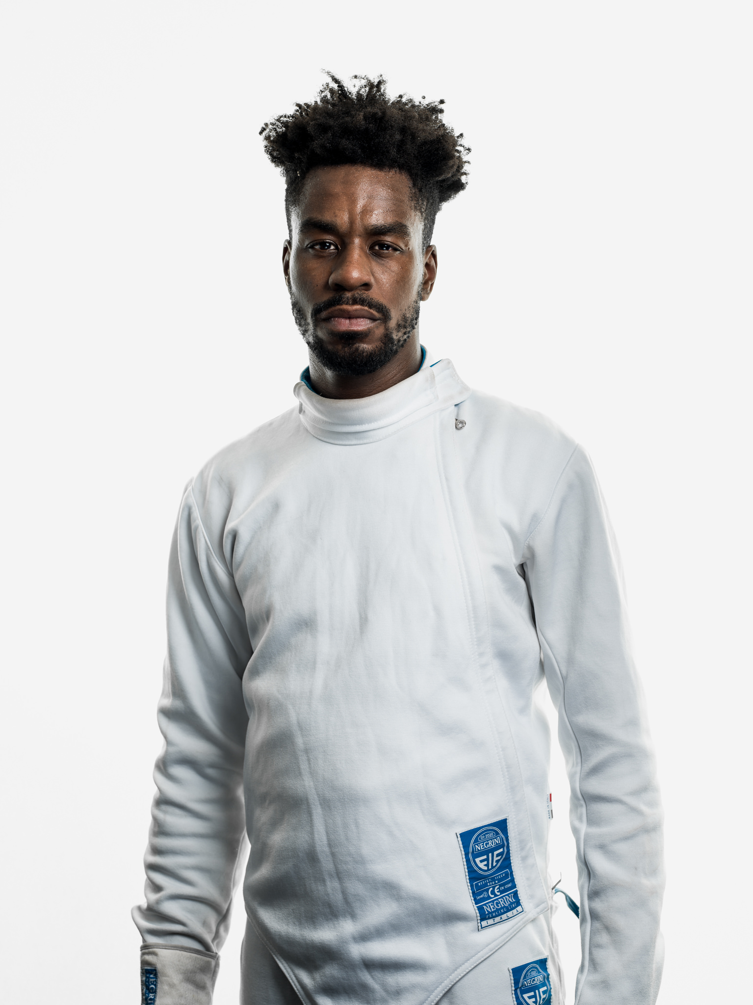 Portrait vom Fechter Curtis Macdonald im Fechtclub Bern am Berne World Cup.