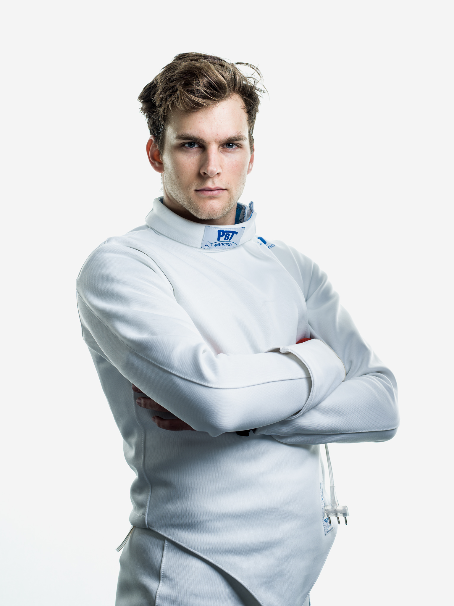 Portrait vom Fechter David Nagy im Fechtclub Bern am Berne World Cup.