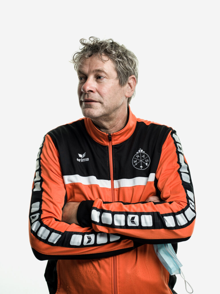 Portrait von einem holländischen Betreuer im Fechtclub Bern am Berne World Cup.