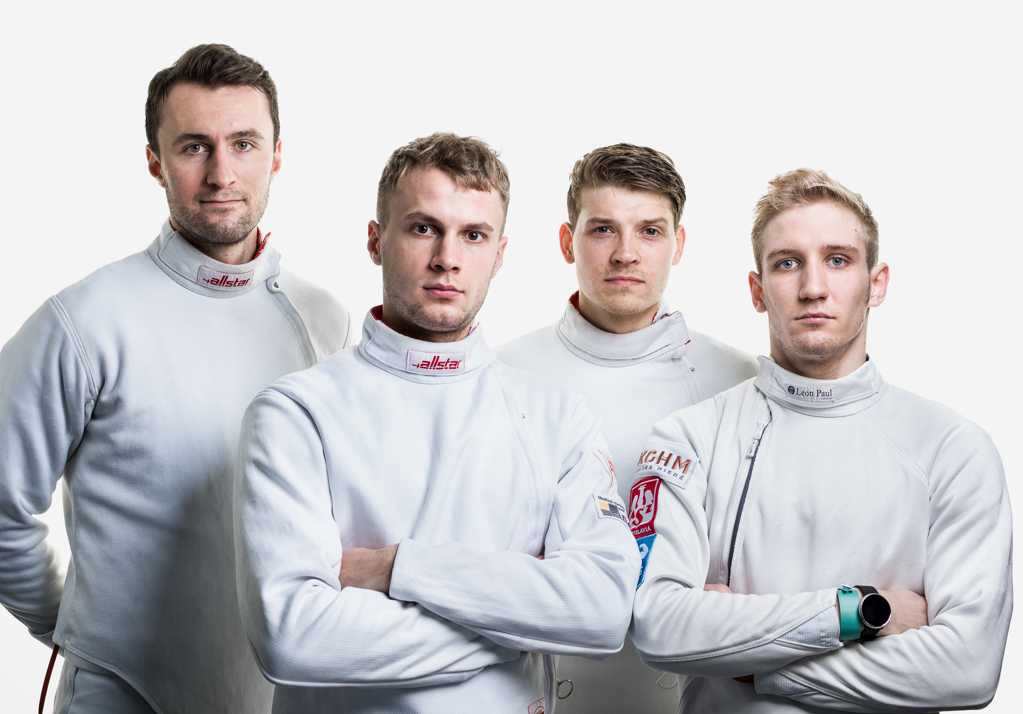 Gruppenportrait vom Team Polska National Fencing am Berne World Cup.