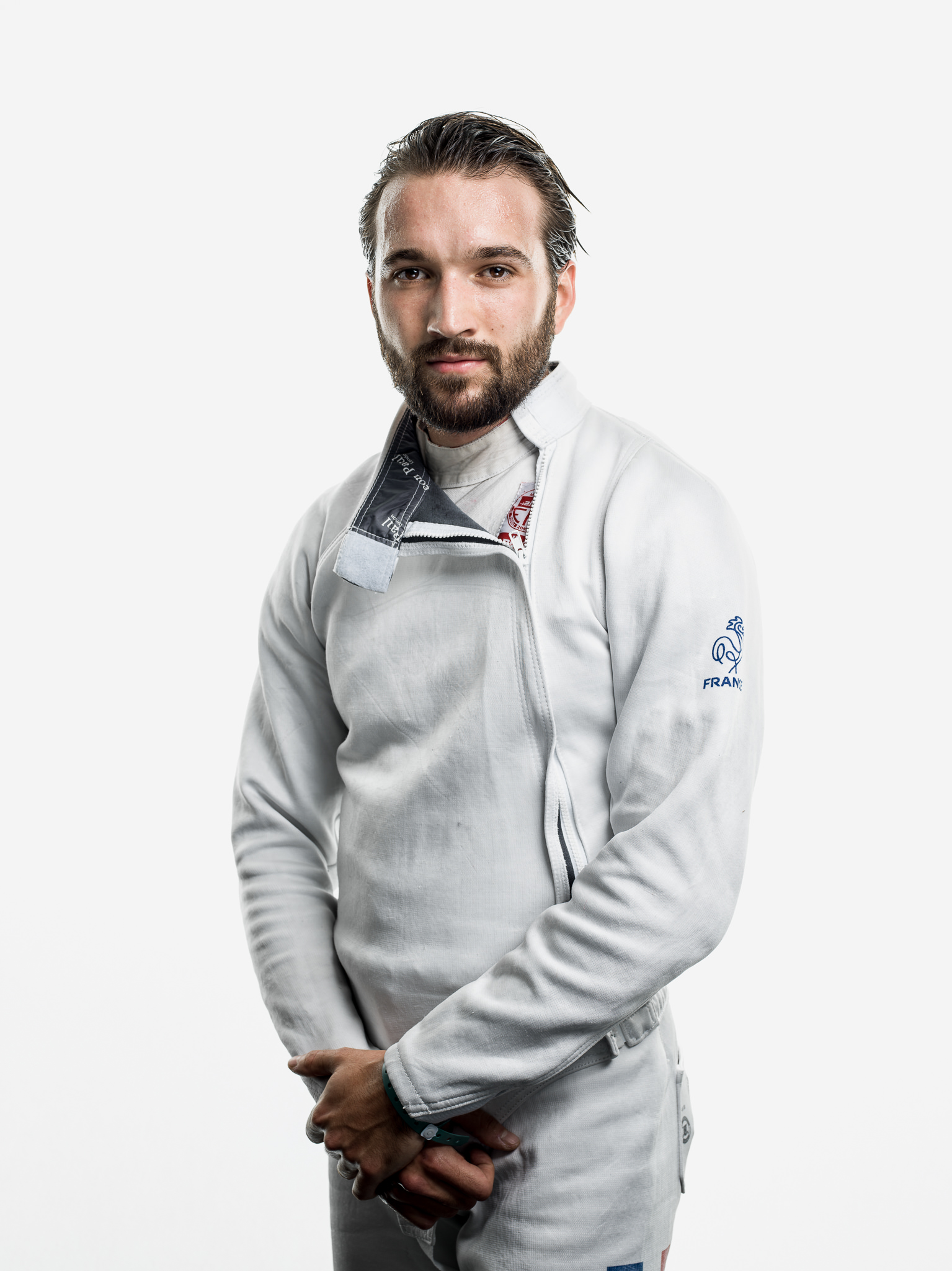 Portrait vom Fechter Romain Cannone im Fechtclub Bern am Berne World Cup.