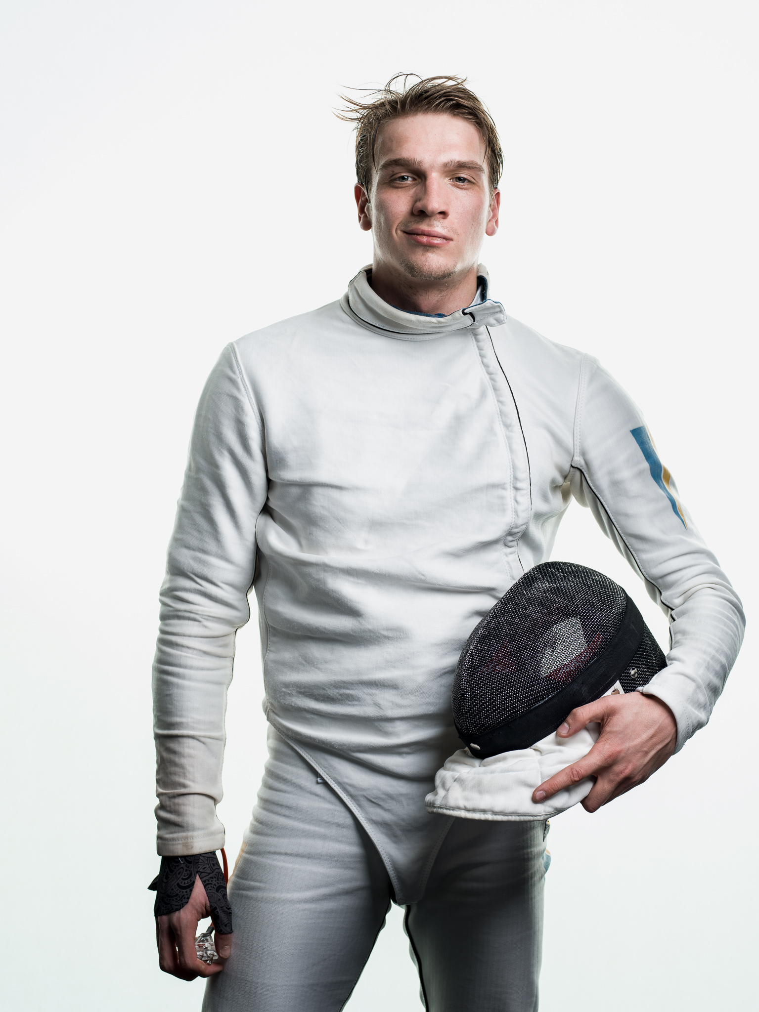 Portrait vom Fechter Volodymyr Stankevych im Fechtclub Bern am Berne World Cup.