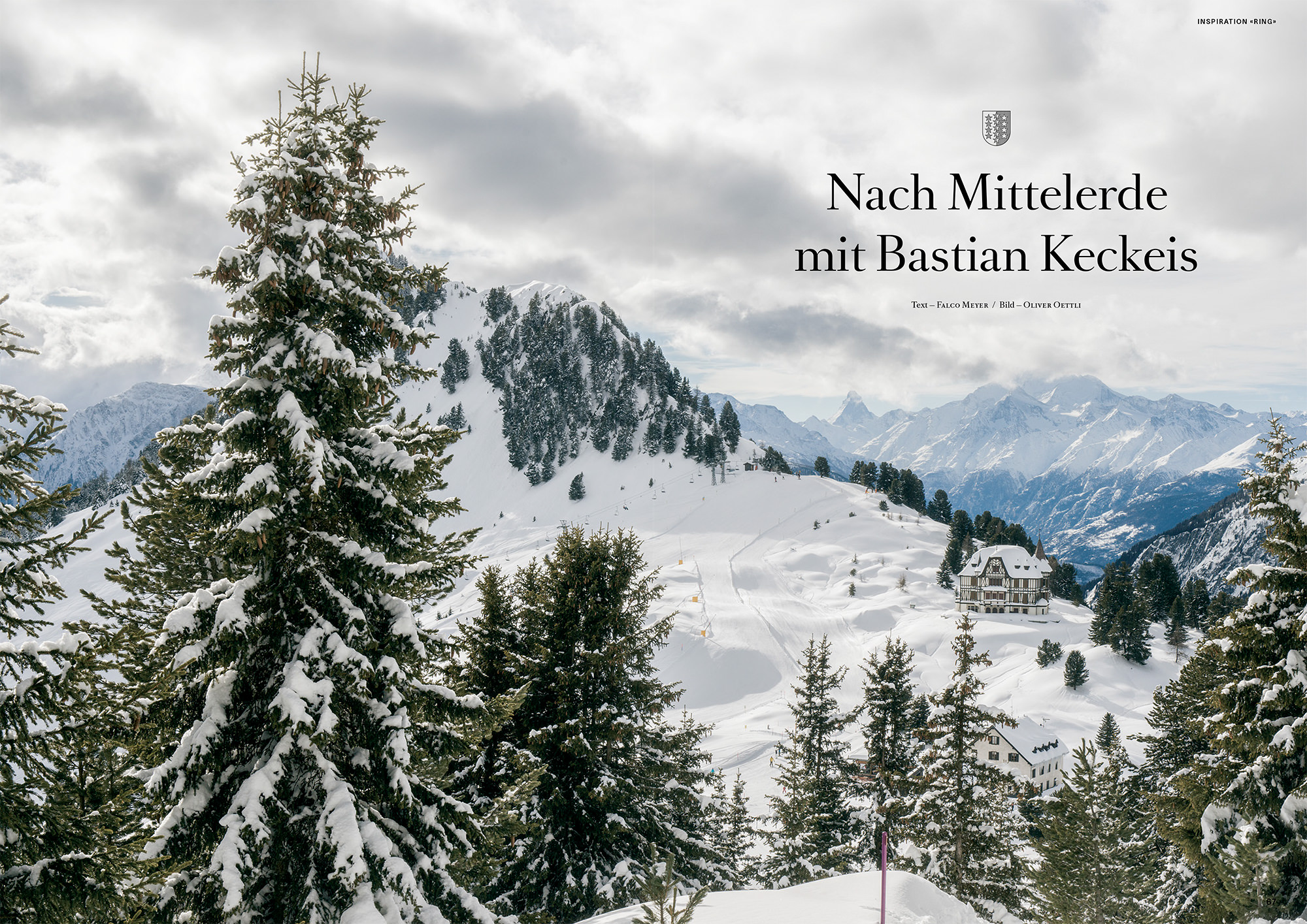 Fotografische Reportage für das schweizer Reisemagazin Transhelvetica. Landschaftsaufnahme mit dem Pro Natura Zentrum Aletsch im Hintergrund.